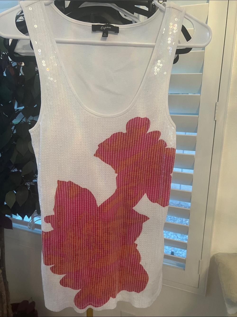 Energie White Tank with Pink and Orange Floral Motif
